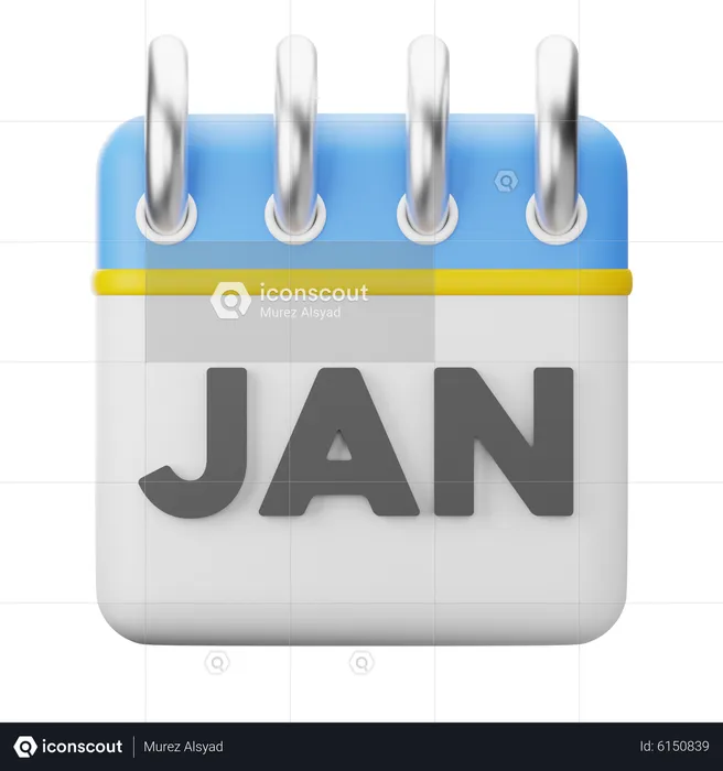 Month January  3D Icon