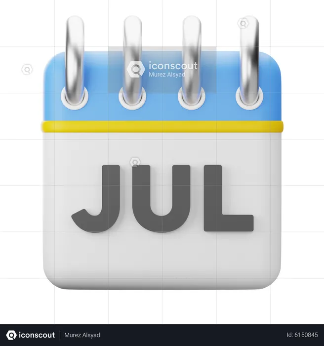 Month July  3D Icon