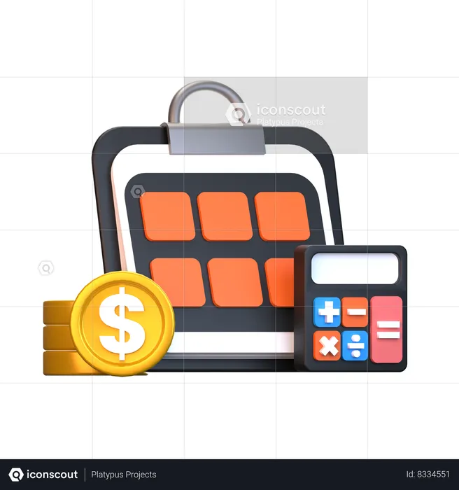 Monthly budget  3D Icon