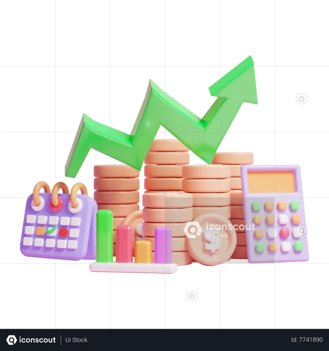 Monthly Growth  3D Illustration