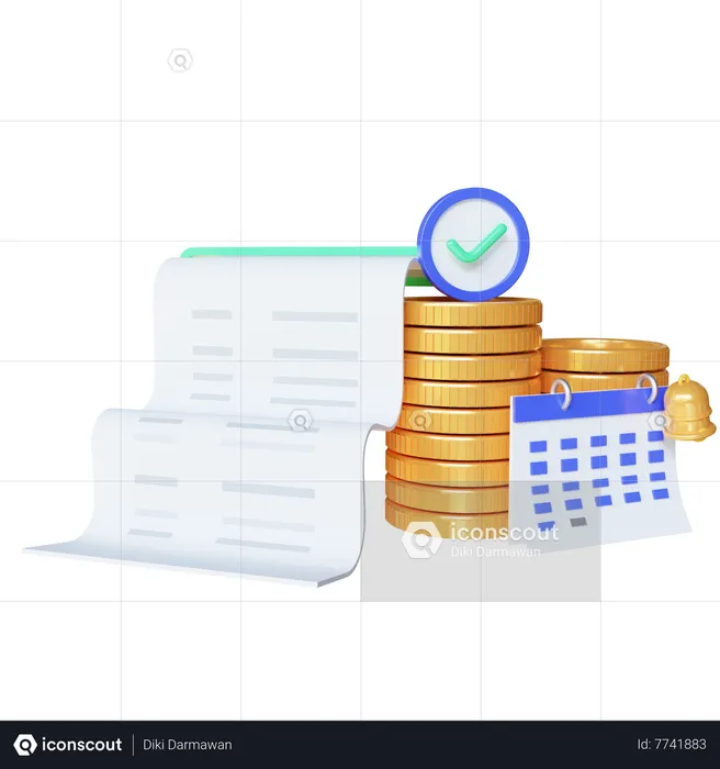 Monthly Transaction Invoice  3D Icon