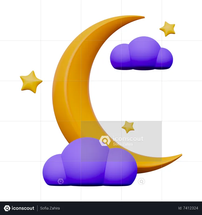 Moon  3D Icon