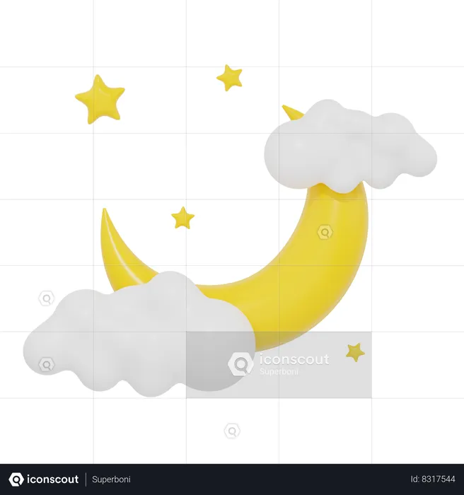 Moon And Star  3D Icon