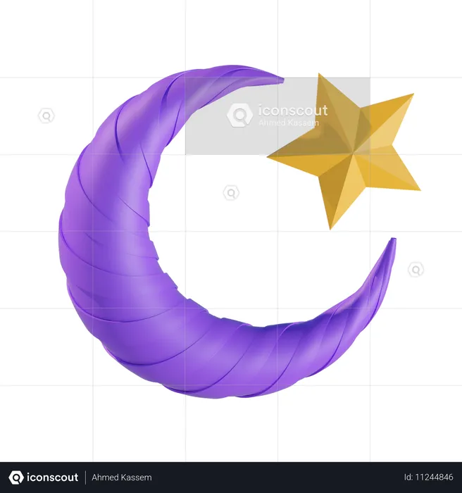 Moon And Star  3D Icon