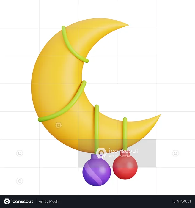 Moon Decoration  3D Icon