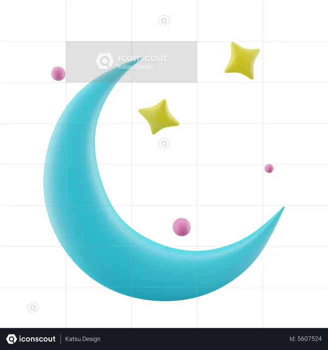 Moon Sparkling  3D Icon