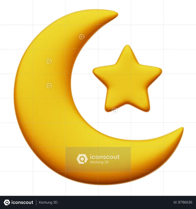 Moon Star  3D Icon