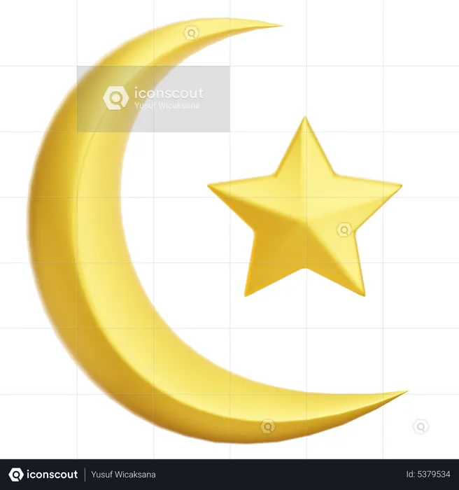 Moon Star  3D Icon