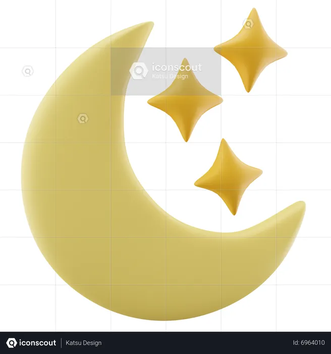 Moon Star  3D Icon