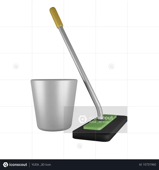 モップとバケツ  3D Icon