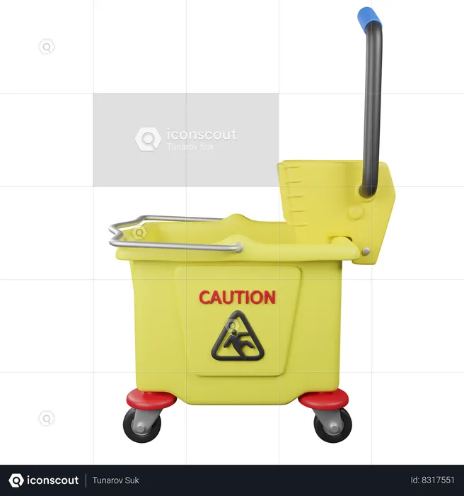 Mop Trolley  3D Icon