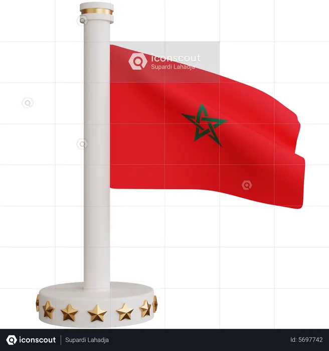 Morocco national flag Flag 3D Icon