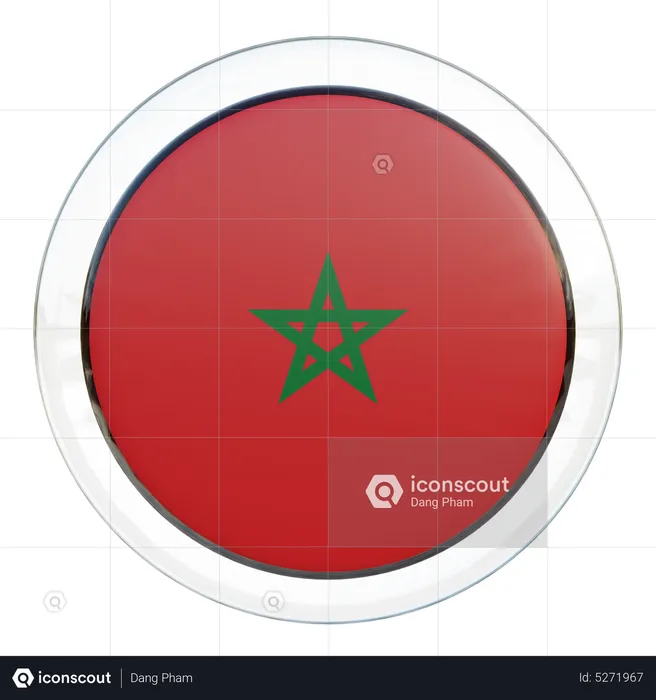 Morocco Round Flag Flag 3D Icon