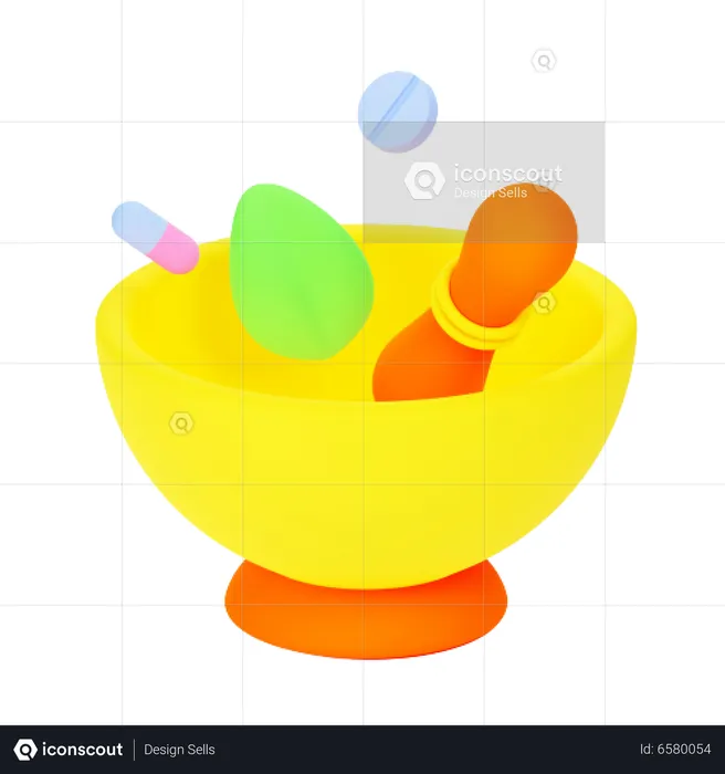 Mortar And Pestle  3D Icon