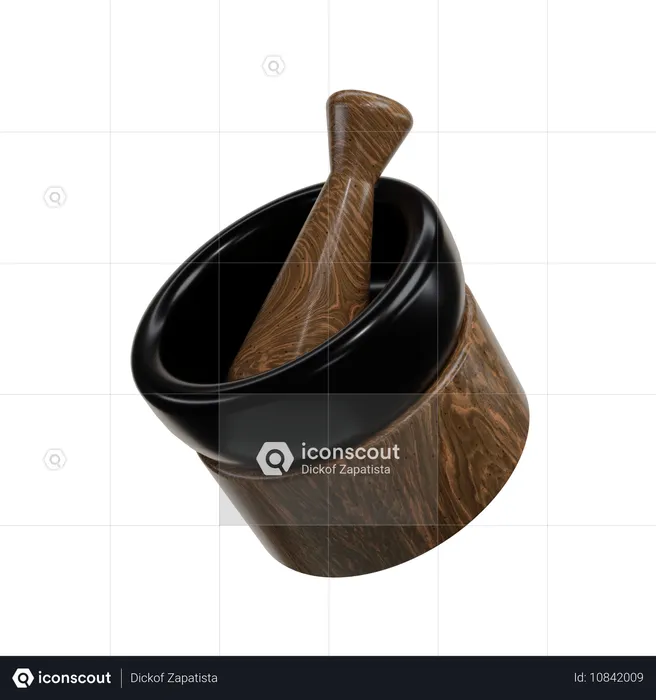 Mortar and Pestle  3D Icon