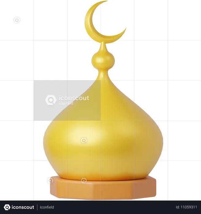 Moschee goldene Kuppel  3D Icon