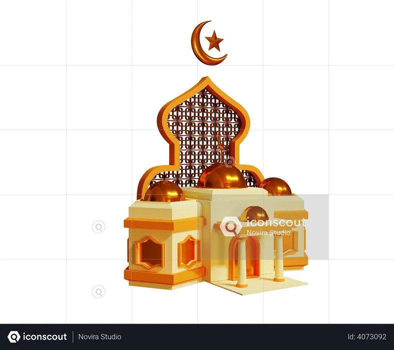 Ramadan Mosque Podium  3D Illustration