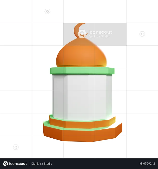 Mosque Dome  3D Icon