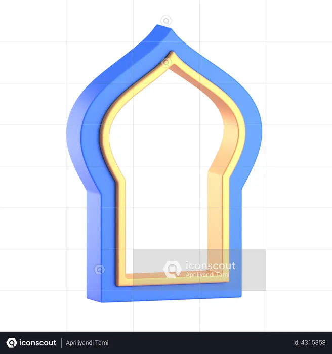 Mosque Door  3D Illustration