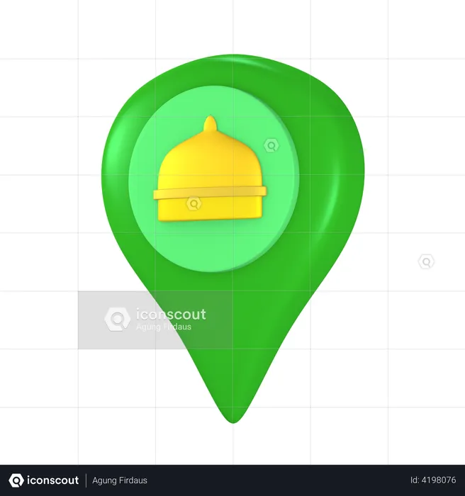 Mosque Location  3D Illustration