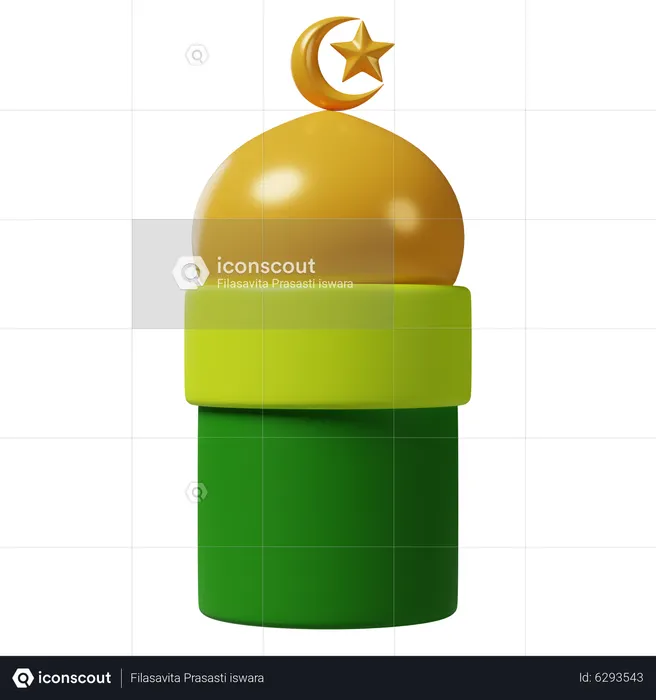 Mosque tower  3D Icon