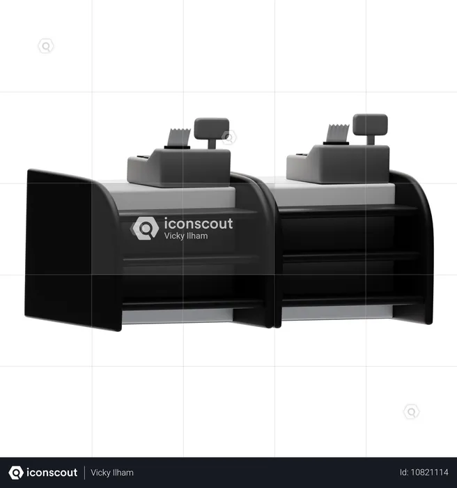 Mostrador de caja del mercado  3D Icon