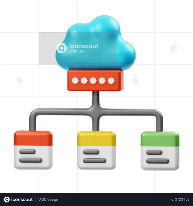 Mot de passe des données cloud  3D Illustration