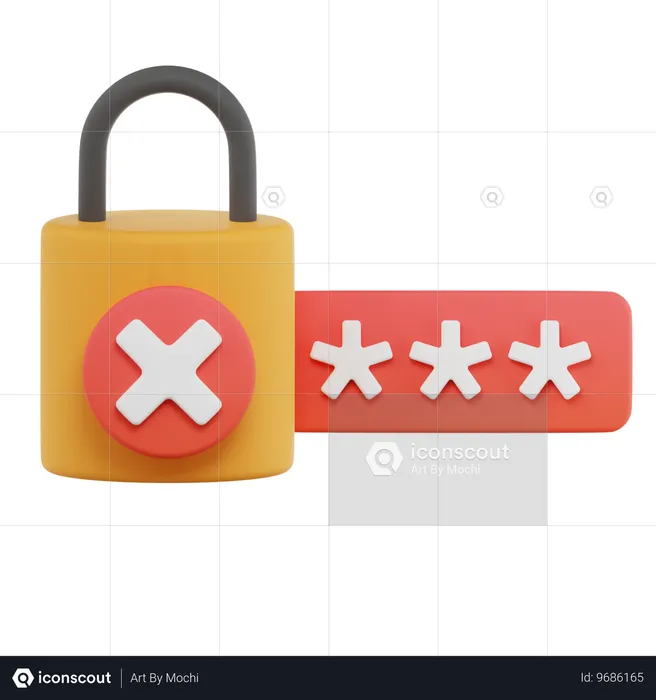 Mauvais mot de passe  3D Icon
