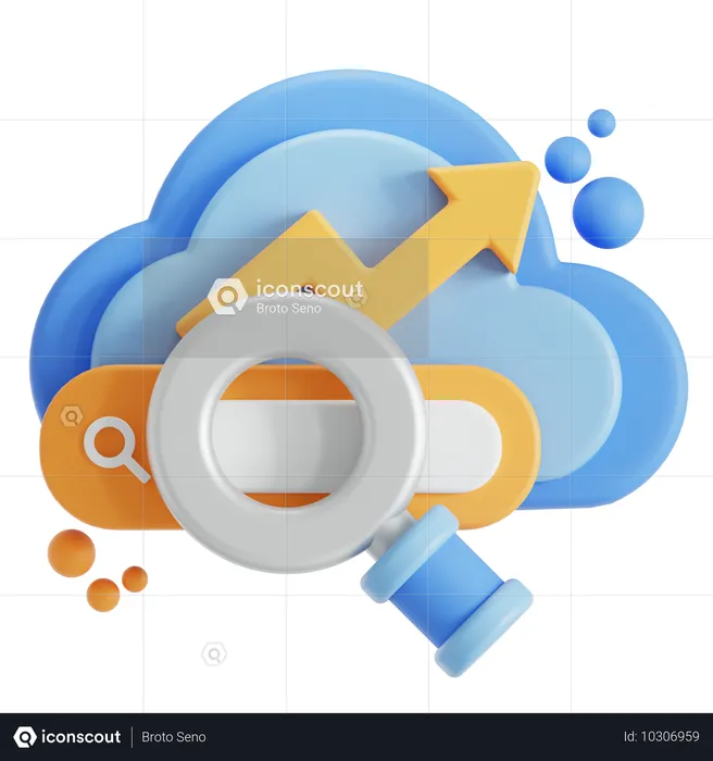 Moteur de recherche cloud  3D Icon