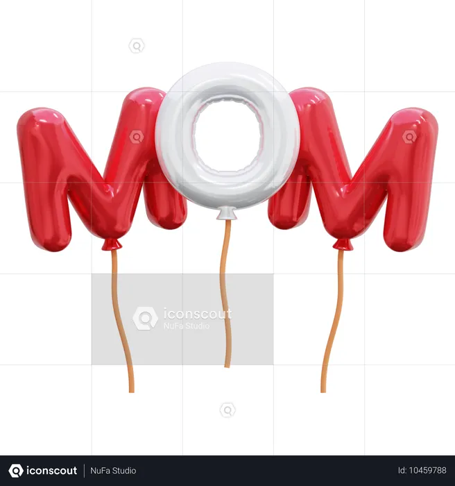 Mothers Day Balloons  3D Icon