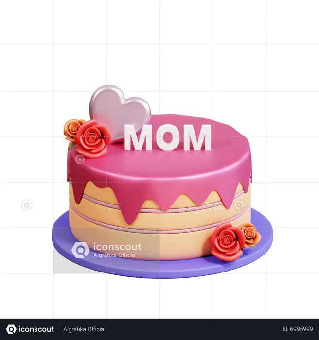 Mothers Day Cake  3D Icon