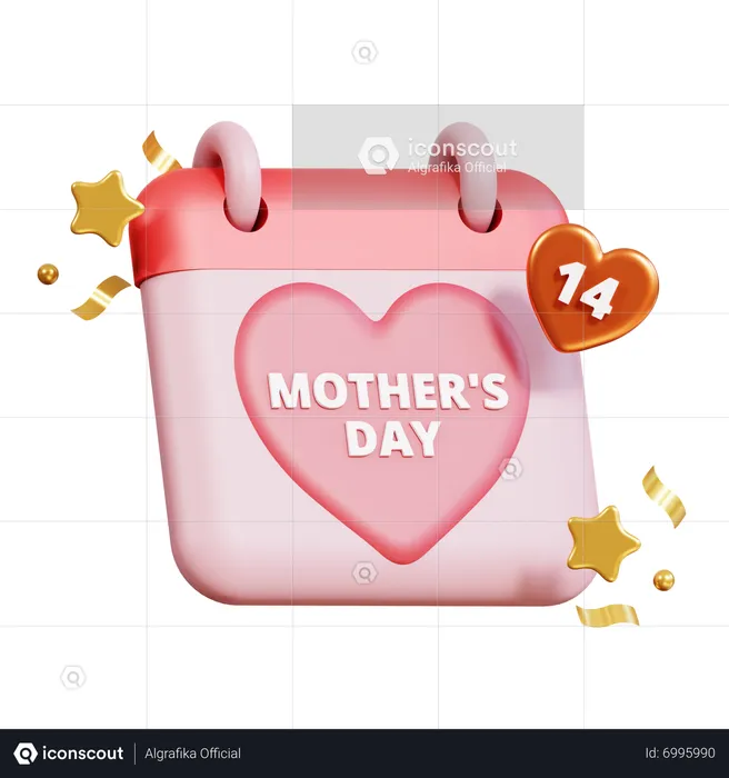 Mothers Day Calendar  3D Icon