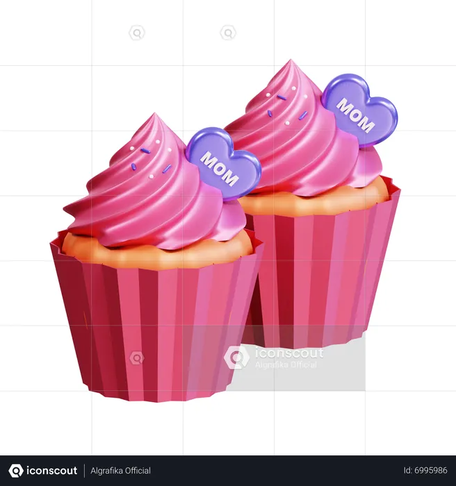 Mothers Day Cupcake  3D Icon