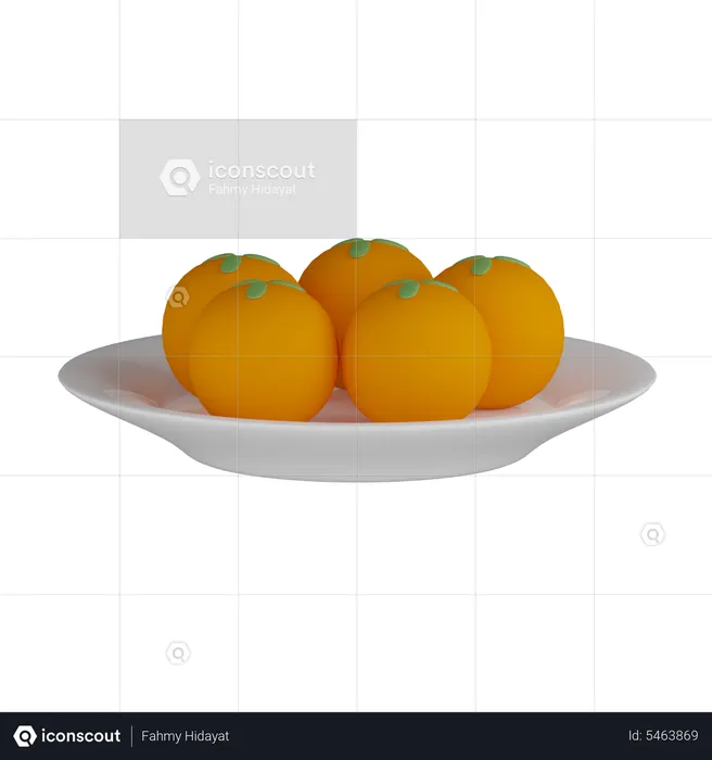 Motichur Laddu Plate  3D Icon