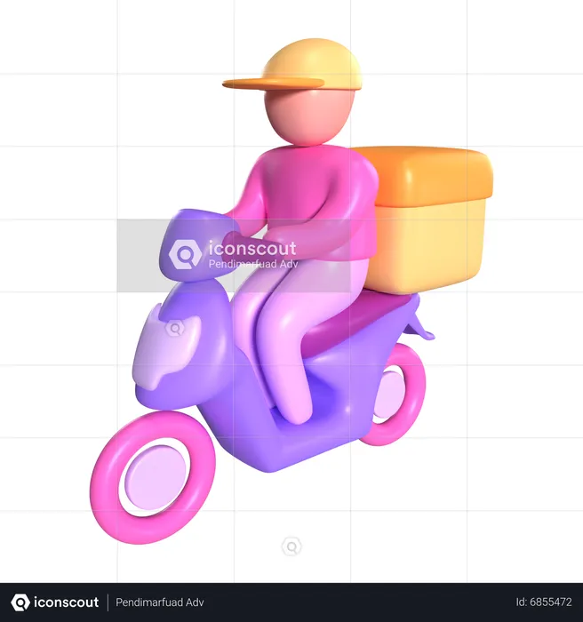 Motorcycle Courier  3D Icon