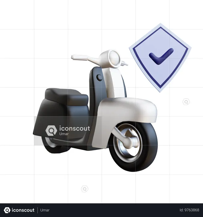 Motorcycle Insurance  3D Icon