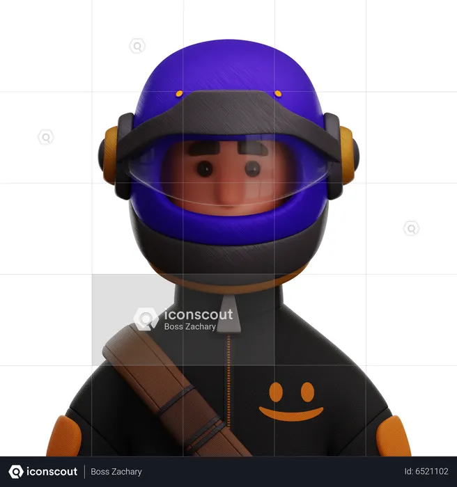 Motorcyclist  3D Icon