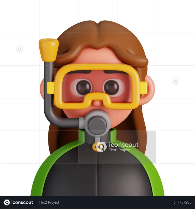 Motorista de mergulho feminino  3D Icon