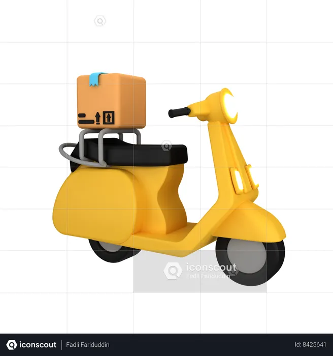 Mototrcycle Delivery  3D Icon