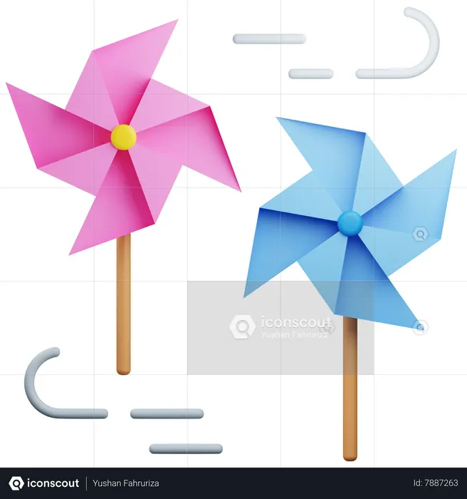 Moulin à vent  3D Icon