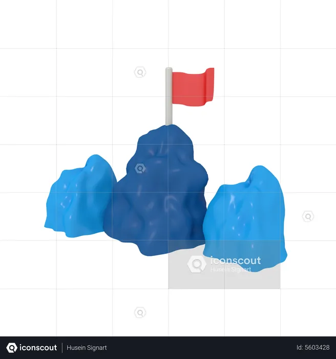 Mountain Flag  3D Icon