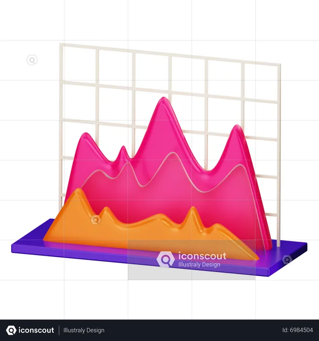 Mountain Graph  3D Icon