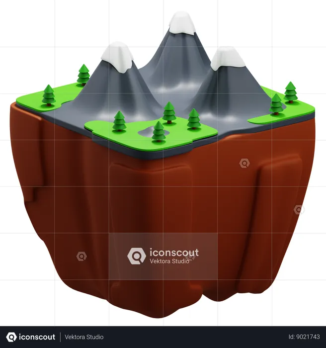Mountains Landscape  3D Icon