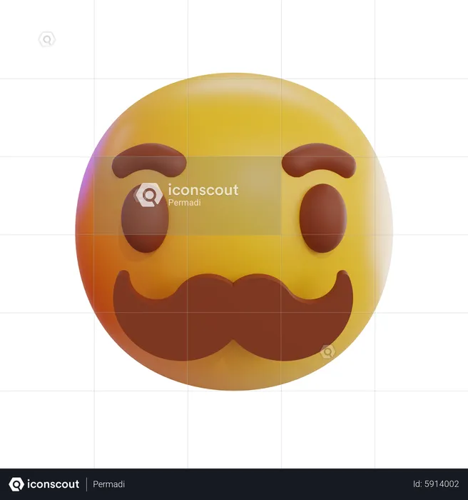 Moustache Emoji Emoji 3D Icon