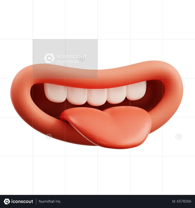 Mouth And Tongue Popping  3D Icon