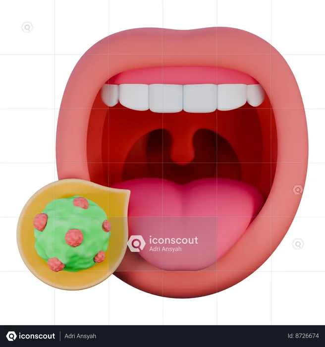 Mouth Cancer  3D Icon