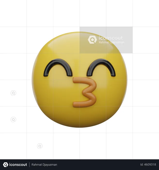 Mouth Whistle Emoji 3D Illustration