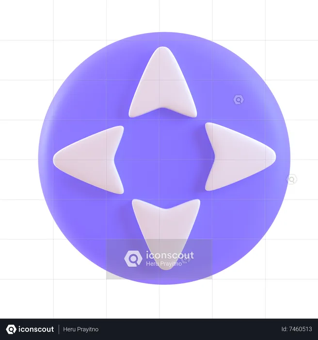 Move Arrow Button  3D Icon