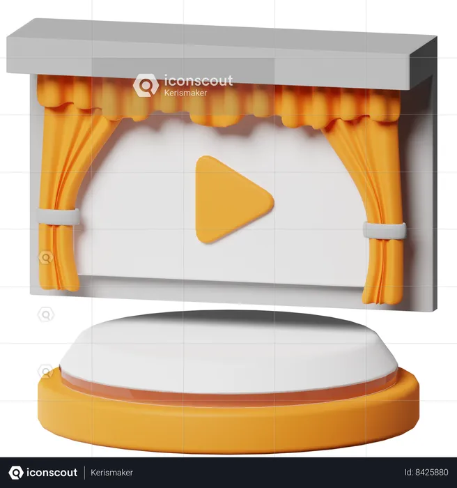 Movie Curtain  3D Icon