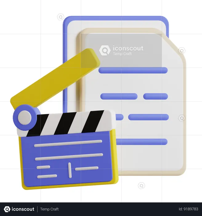Movie Script  3D Icon